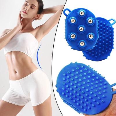 Doppelseitiger Massagehandschuh 7 Perlenkopf Stahlkugelbürste Ergonomisches Design PP-Material Ganzkörper-Schaben Schulter Rücken Linderung
