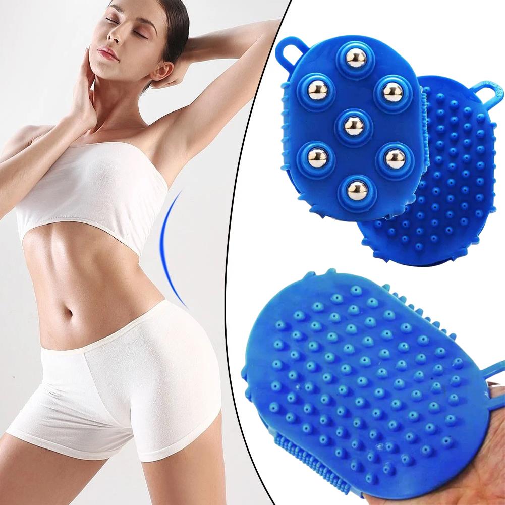 Double Sided Massage Glove 7 Bead Head Steel Ball Brush Ergonomic Design PP Material Full Body Scraping Shoulder Back Relief