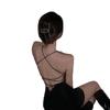 Chic Black Backless Spaghetti Strap Dress for Women - Spring/Summer 2022 Bodycon Slim-Fit