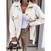 Autumn/Winter Women's Long Sleeve Temperament Solid Color Polo Button Lace Up Woolen Coat