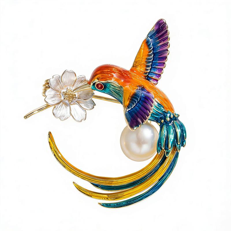Painted Hummingbird Brooch Bird Corsage Suit Clothing Accessories Decoration Hundred College Entrance Examination Season