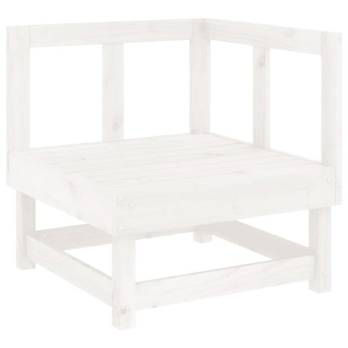 VidaXL Canapés d'Angle de Jardin 2 pcs, Sièges avec Dossier, Meubles de Terrasse Patio Arrière-cour Balcon Extérieur, Blanc 825395