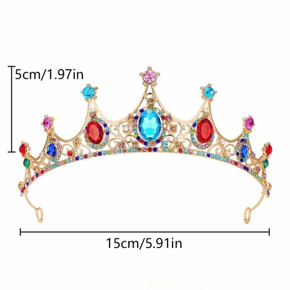 Rhinestone Queen Princess Crown Baroque AB Crystal Headwear Bridal Tiara Headband  Birthday Gift