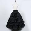 Women Crinoline Petticoat Black Ruffles Hoop Skirt Floor Length Ball Gown Slip Girls Underskirt for Wedding Bridal Dress