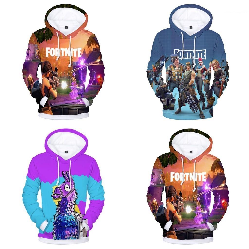 Fortnite Battle 3d Printed Hoodie Jacket Sweatshirt Spandex Material Round Neck Hip Hop Style