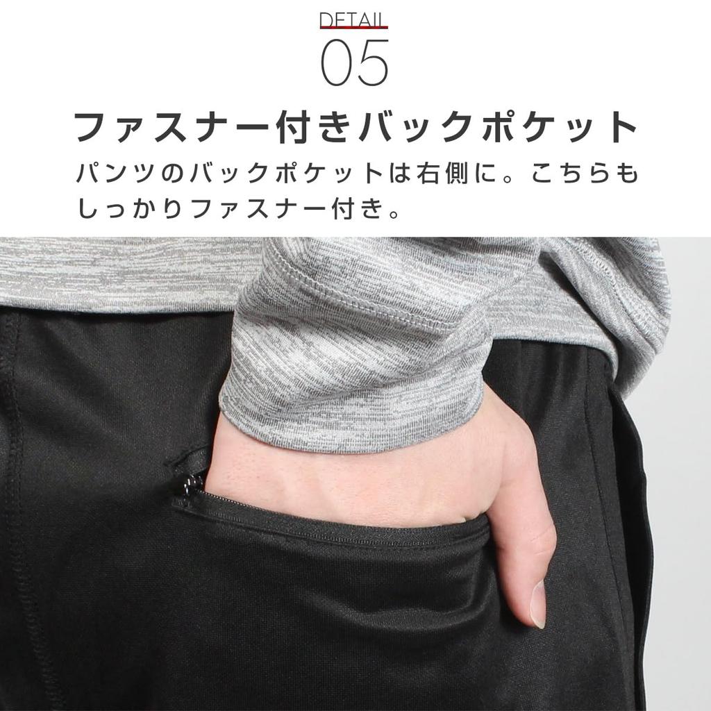 Stayland Hooded Jersey Stretch Full 6 Pockets Men's Set, Fabric, Zipper, (JP, Alphabet, 5L, Charcoal)