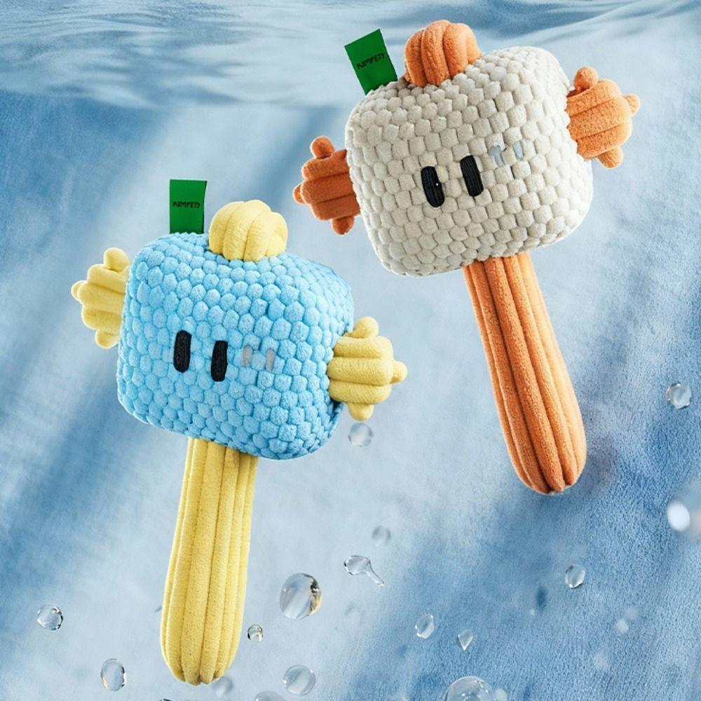 Bissfester Plüschhammer Hundespielzeug Reinigen Zähne Kauspielzeug für Kleine Große Hunde Katzen Spielzeug