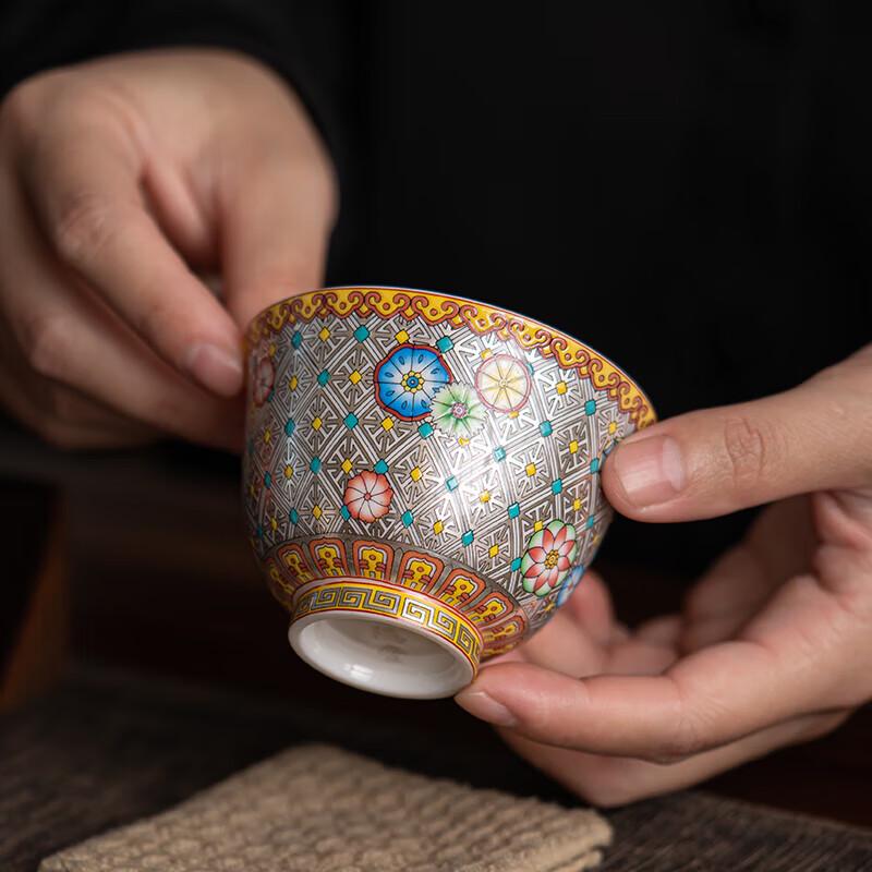 Master Zheng Wenqiang Filigree Silver Ceramic Enlightenment Tea Cup