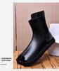 Men's Large Size High-Top Leather Boots: Fashionable Youth, Square Toe, Slip-On Chelsea Riding Boots (Sizes 45-47)