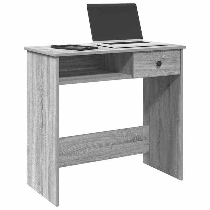 VidaXL Desk Sonoma Grey 80x40x75 Cm Engineered Wood, Computer Desk, Standing Desk, Desk with Storage, Desk 860477
