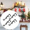 4 Pieces Christmas Fireplace Stockingand Garland Hanger Adjustable Wreath Hook Decoration For Fence Fireplace Christmas Tree