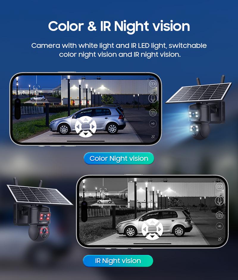 4G Solar-Powered 6MP HD Dual Lens Smart Camera with Full Color Monitoring & Remote Access
