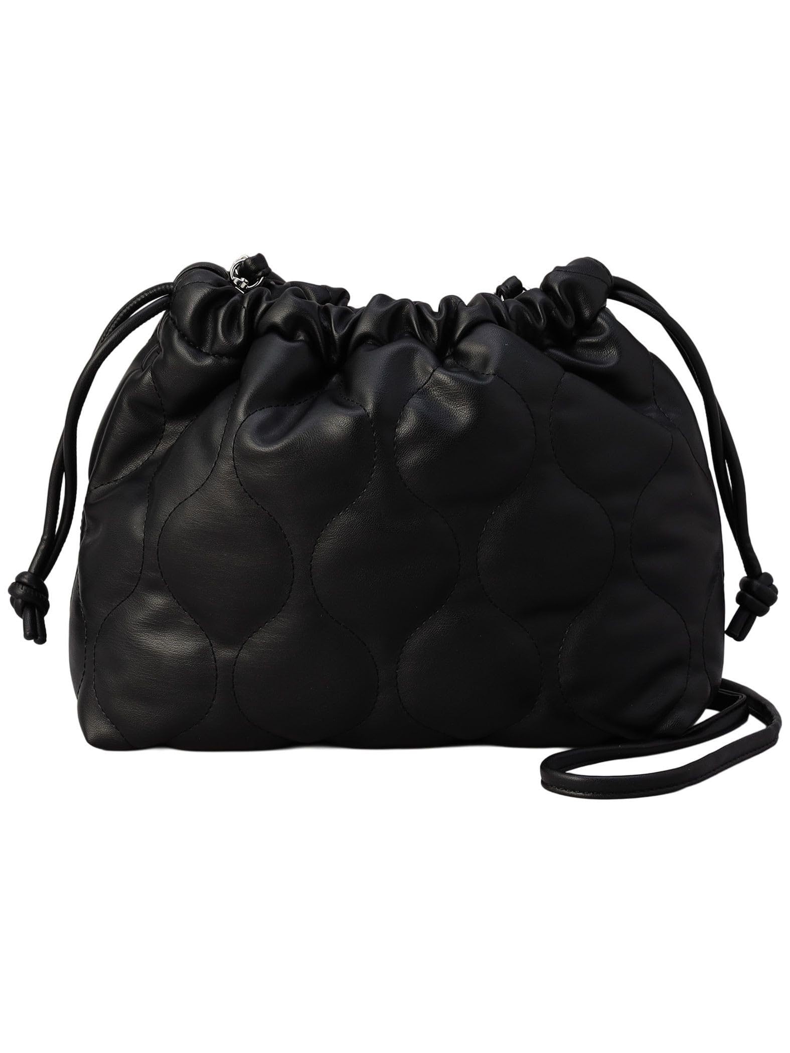

Cohen Leather-Like Quilted Drawstring Shoulder Bag 76816000006 0900 BLACK(09) FREE