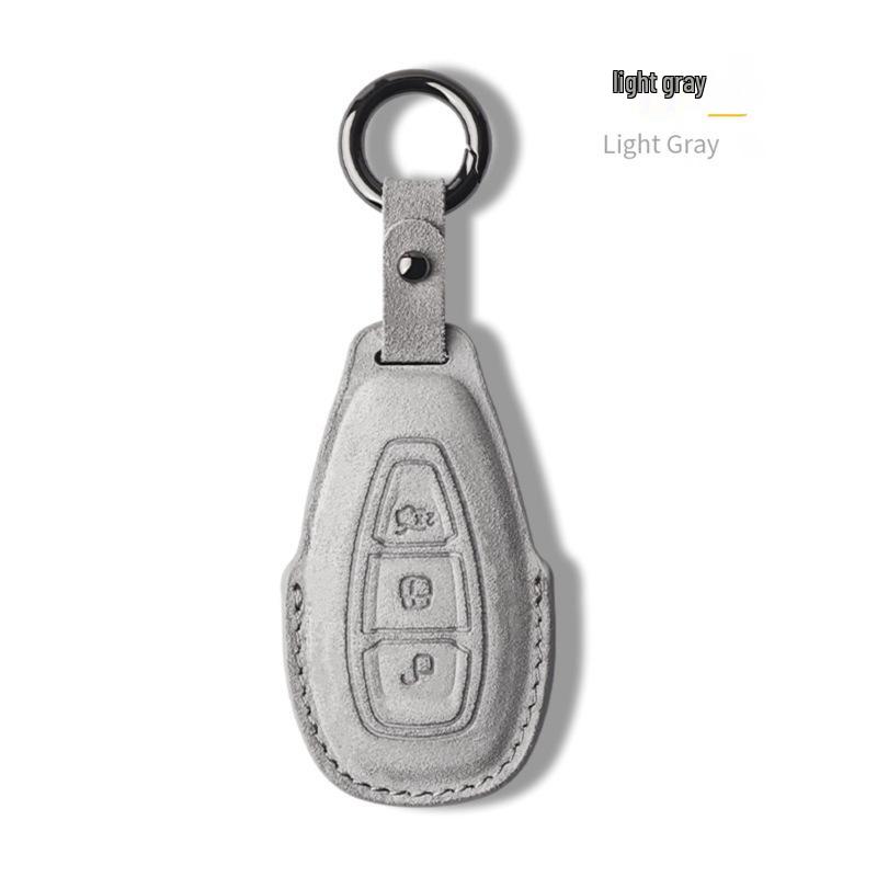Genuine Leather Key Case for 2017-18 Ford Explorer/Mustang with Suede Buckle