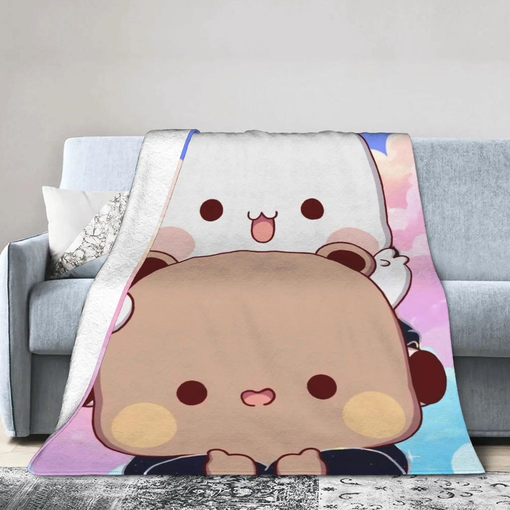 Cute Bubu Dudu Plush Throw Blanket Super Warm Flannel Bedspread for Kids and Adults Living Room or Bed Cover