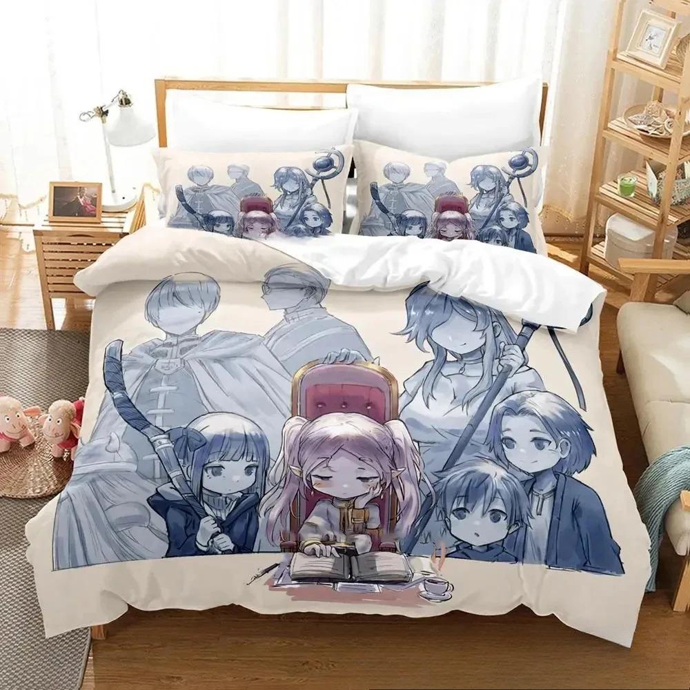 3D Print Anime Frieren Bedding CollectionDuvet Cover Comforter Bed Collection Quilt Cover PillowcaseKing Queen Twin Size Boys Girls Adultse