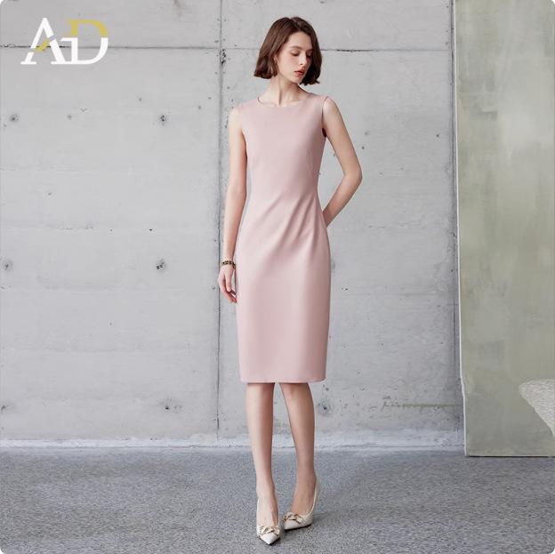 

Розовый профессиональный костюм без воротника для женщин - Весенне-осенний приталенный офисный наряд. XXL