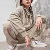 Li-Ning Badfive Series Loose-Fit Printed Hoodie Women Tops Grey AWDS152-4