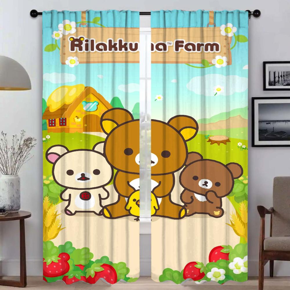Kitchen Curtains for Bedroom Rilakkumas Partition Blinds Home Interior Curtains for Living Room Halloween Decoration Shades
