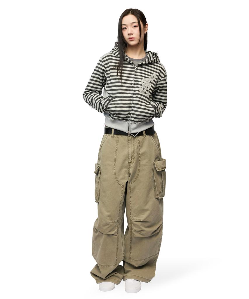 Mimthewardrobe Clef Stripe Zip-Up Hoodie_Gray/Charcoal