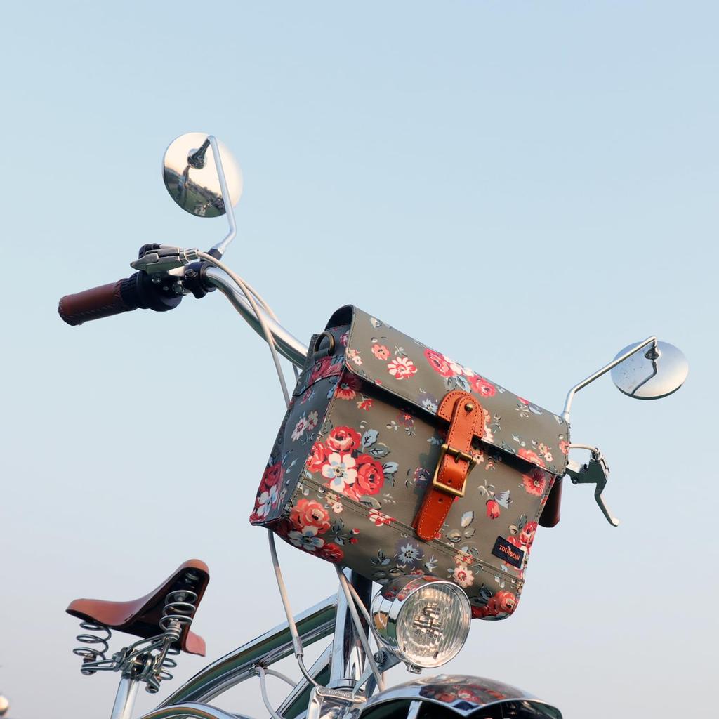 Tourbon Handlebar Bicycle Side Easy to Retro Motorcycle Shoulder Bag Bag, Bag, Install,