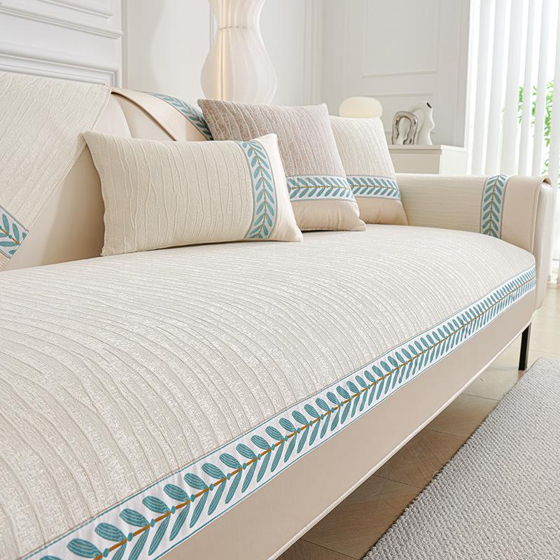 

Cream Leaf Wheat Sofa Cushion Universal In All Seasons New Chenille Seat Cushion Non-Slip Sofa Cover Cover Cloth 70*70cm