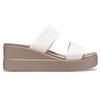 Crocs Brooklyn Lightweight Mushroom Gray Wedge Sandals Women's
