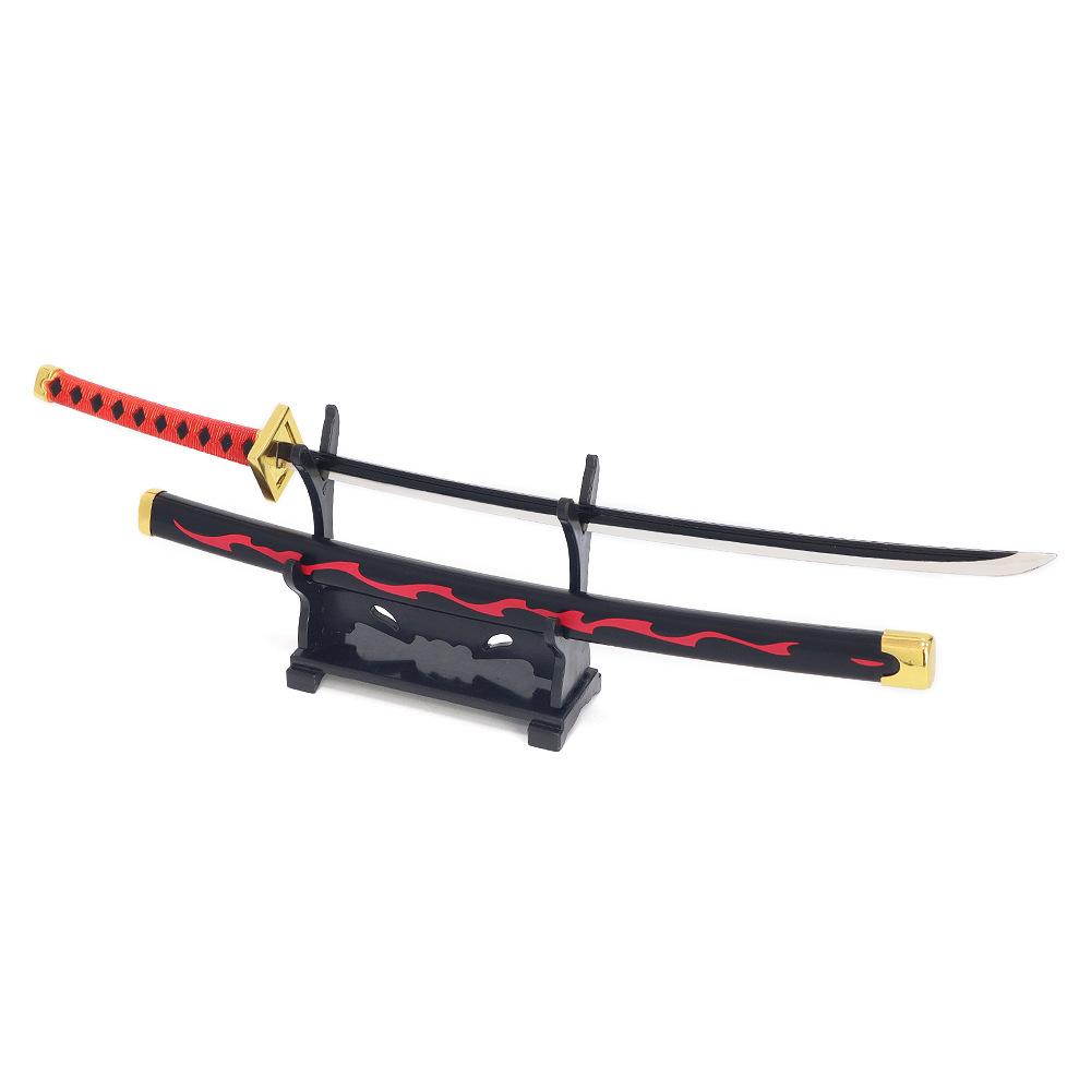 26cm Espada Ardiente Kinemon OP Una Hoja Katana Modelo Pieza Periférico Anime Adorno para el Hogar Decoración Juguete para Chico Niño Varón