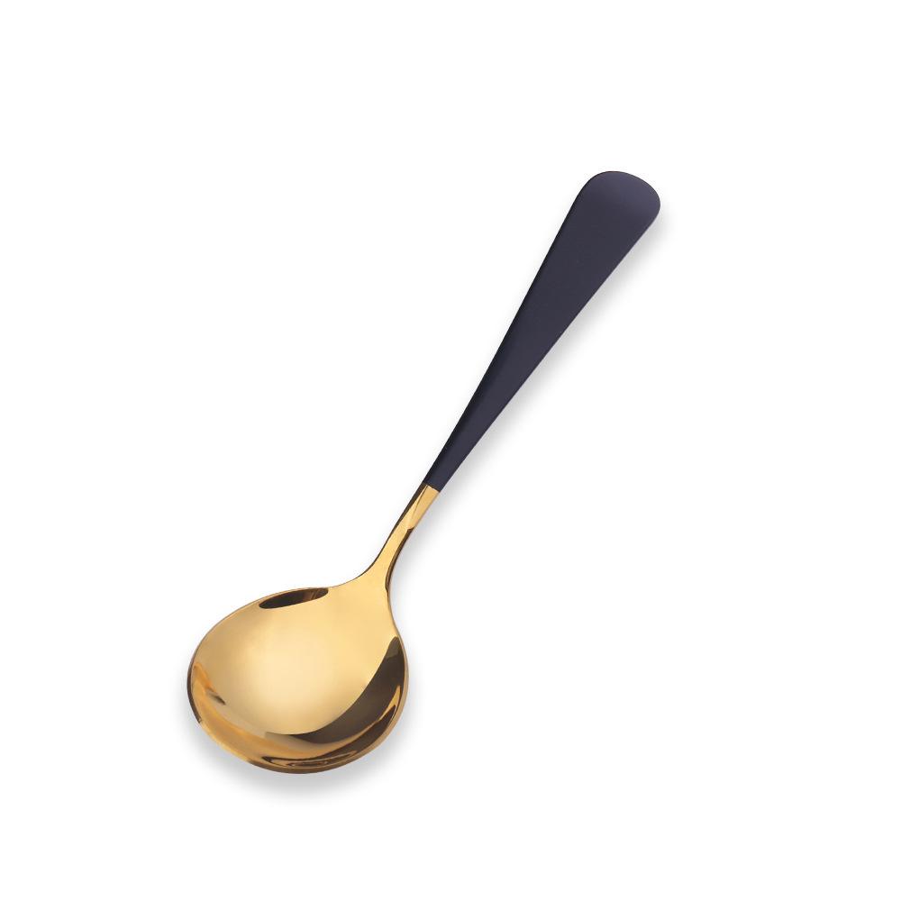 HANYANG 304 Big Head Round Spoon Creative Coffee Dessert Spoon Mix Rice Spoon