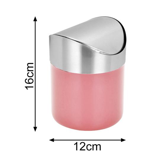 سلة مهملات صغيرة سلة مهملات بغطاء متأرجح لسطح العمل للمطبخ سطح المكتب نفايات قمامة سلة مهملات