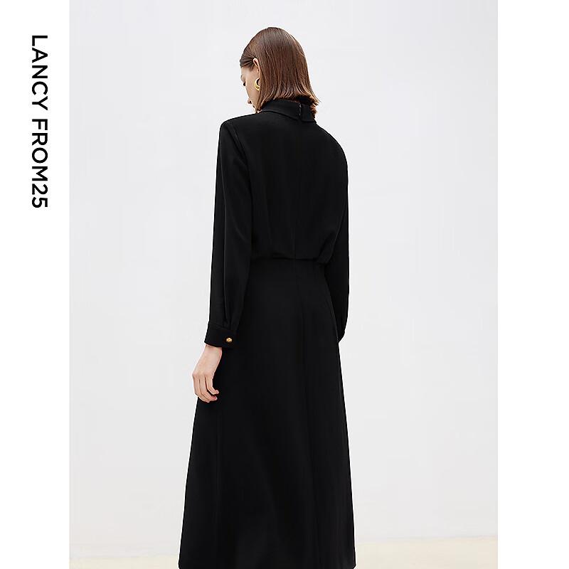 LANGZI Elegant French Design Waist-Cinching Shirtdress