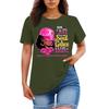 Adult Round Neck Casual Printed Short-sleeved T-shirt Top