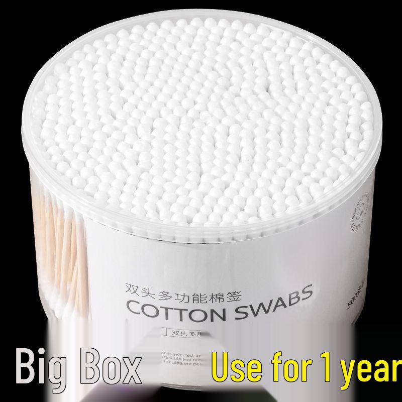 Double-Headed Wooden Cotton Swabs for Makeup, Ear Cleaning, and Hygiene