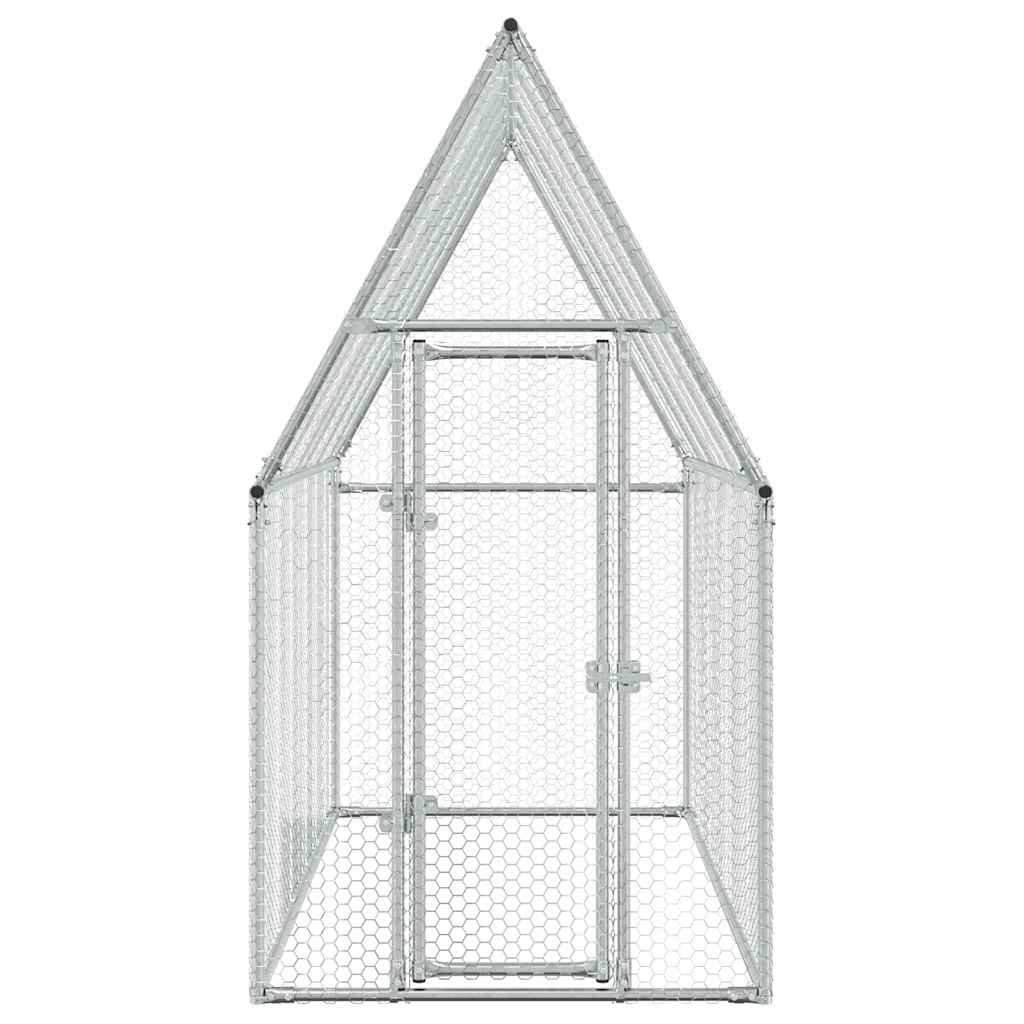 Chicken Coop Silver 200 x 100 x 190 cm Galvanized Steel