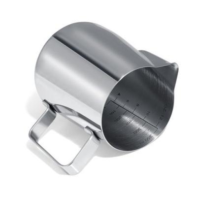 GWHOLE 350ml Edelstahl Milchgießer/Krug, Perfekt für Latte Art, DeLonghi Milchschaum und Cappuccino-Tassen, Silber, Weihnachtsgeschenk