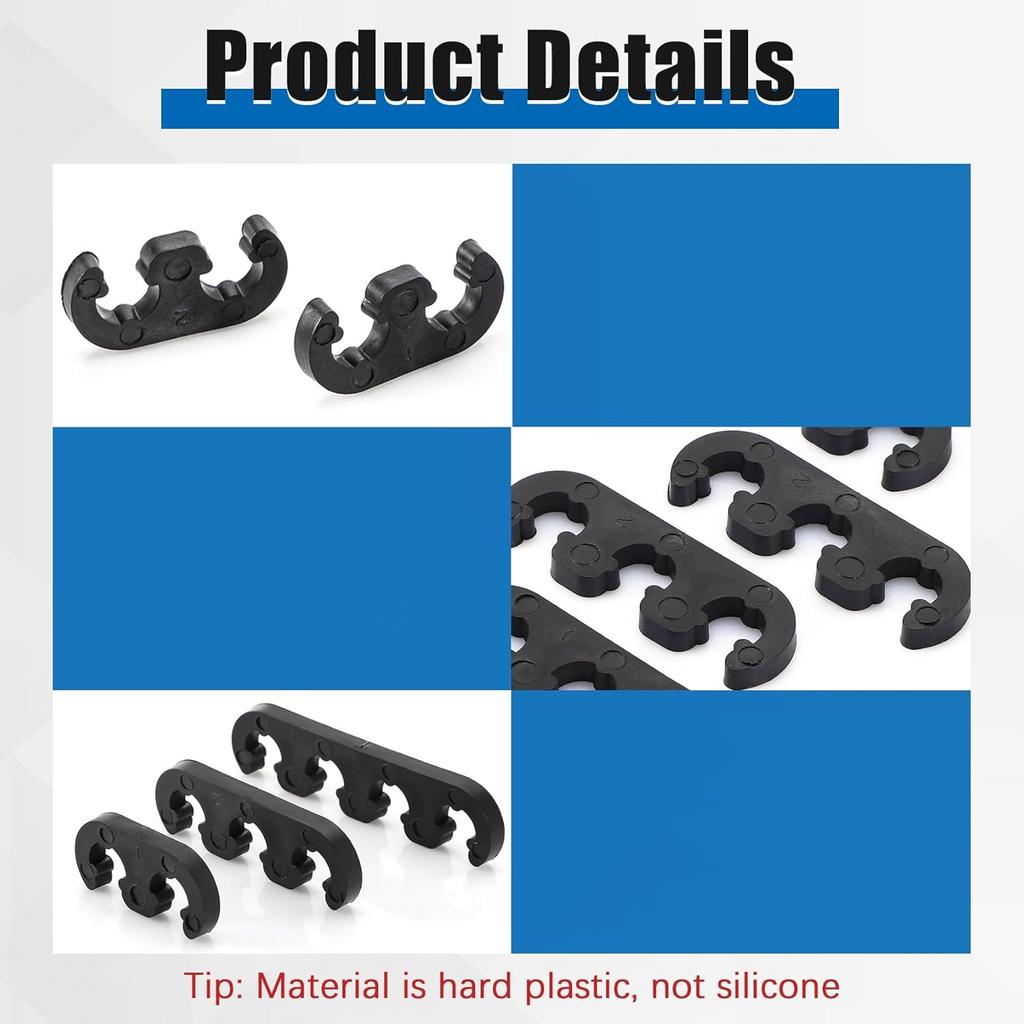 B4B BANG 4 BUCK 12 Pcs Spark Plug Wires Separator Divider Kit Ignition Wire Separators Holder Black Wire Loom