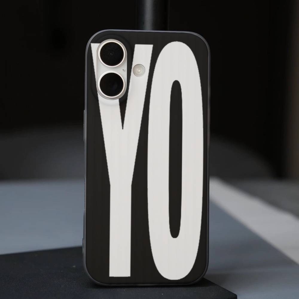 NO Y SÍ Funda de Teléfono Personalizada con Letras Blancas y Negras Para IPhone 17 16 15 14 13 12 11 ProMax Plus Funda Ondulada a Prueba de Golpes