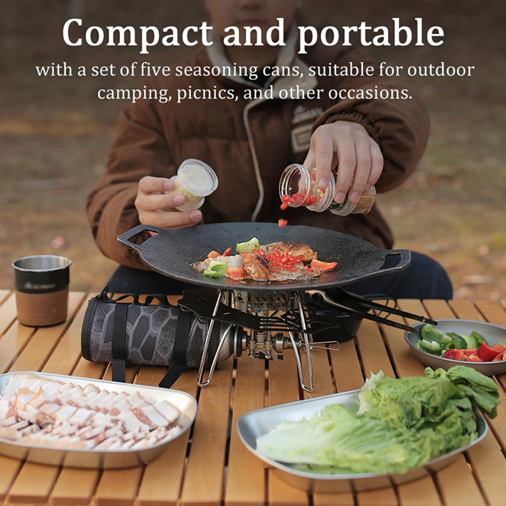 Outdoor Camping Seasoning Bottle Set Spliceable Portable Picnic Seasoning Containers Barbecue Seasoning Spices Sauces
