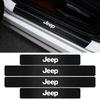 4Pcs Carbon Fiber Car Doorsill Protector Sticker For Jeep Compass Wrangler Gladiator Renegade Grand Cherokee Wagoneer AJW1
