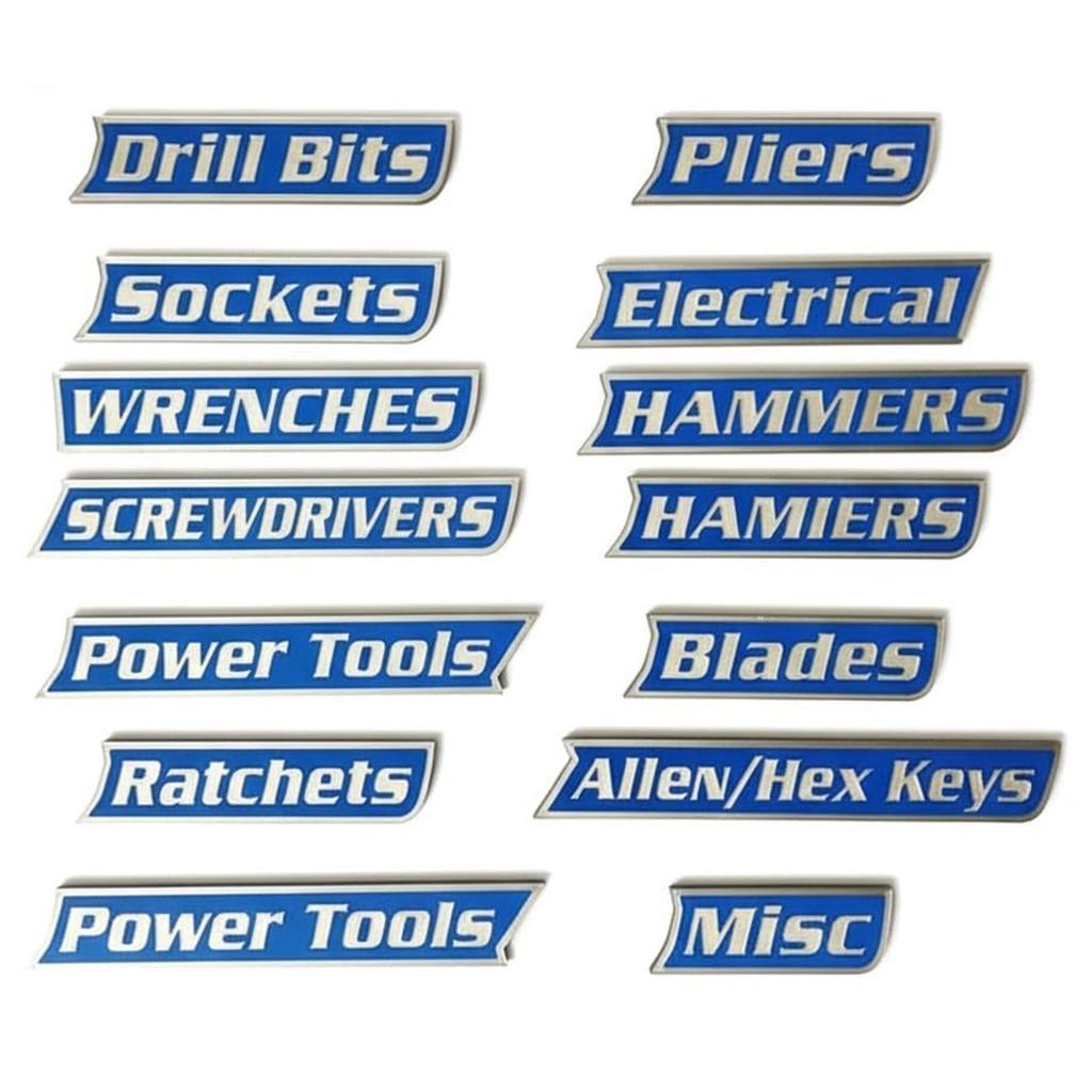 12 PCS Mini Reusable Toolbox Drawer Tags 3d Magnetic Drawers Organization Labels Badge Stickers Easy To Read Printing Steel Tool
