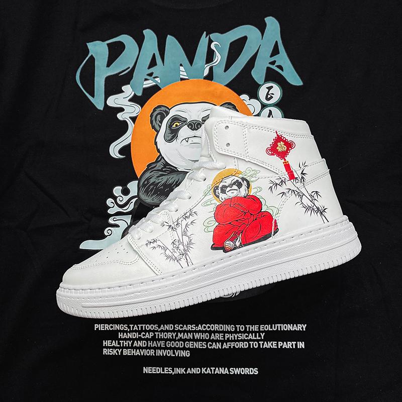 INS Pánské běžecké boty Prodyšné boty na jogging a chůzi Luxusní tenisky pro ženy Čínský styl Cosplay Bílé ležérní boty Obuv