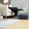 Thick Footstool Cover Unstuffed Color-Woven Jacquard Pouf Ottoman Large Capacity Nordic Futon Cushion Cover Living Room