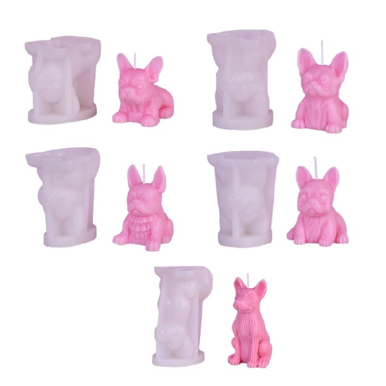 Silicone Soap Molds Candle Mould Silicone Crafts Moulds 3D French Bulldog Shaped