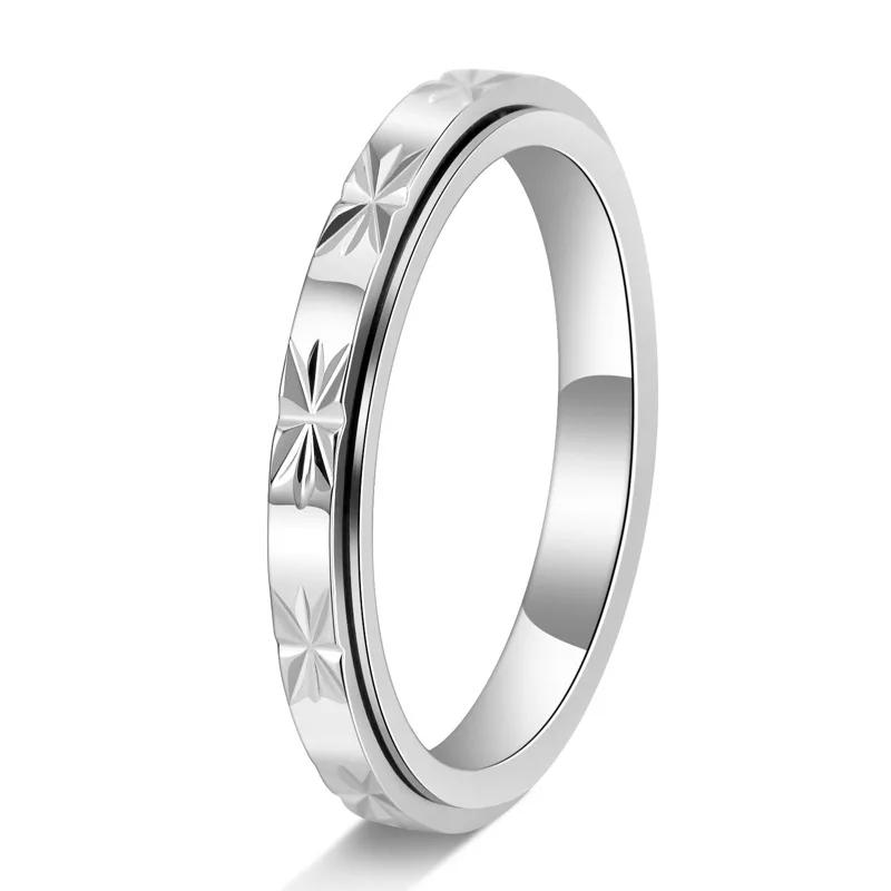 

3MM Rotatable Anxiety Jewelry Stainless Steel Fidget Ring Minimalist Jewelry Stress Relief Fidget Jewelry 6 серебряный
