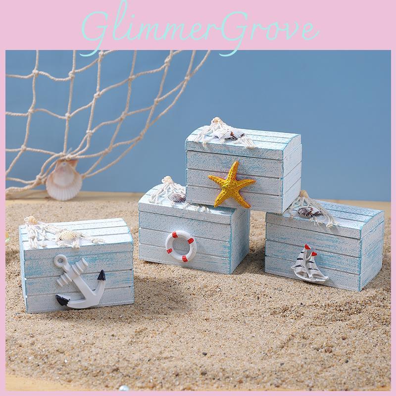 Mini dřevěná truhla na poklady Stolní organizér s víkem pro domov nebo skladování kancelář