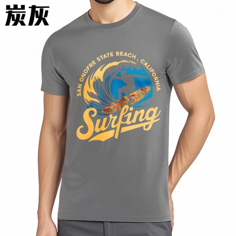 Casual Tee Travel For men Crew Neck tshirt Oversized Surfing Wave Rider San Onofre Beach California Anime For him Top tees