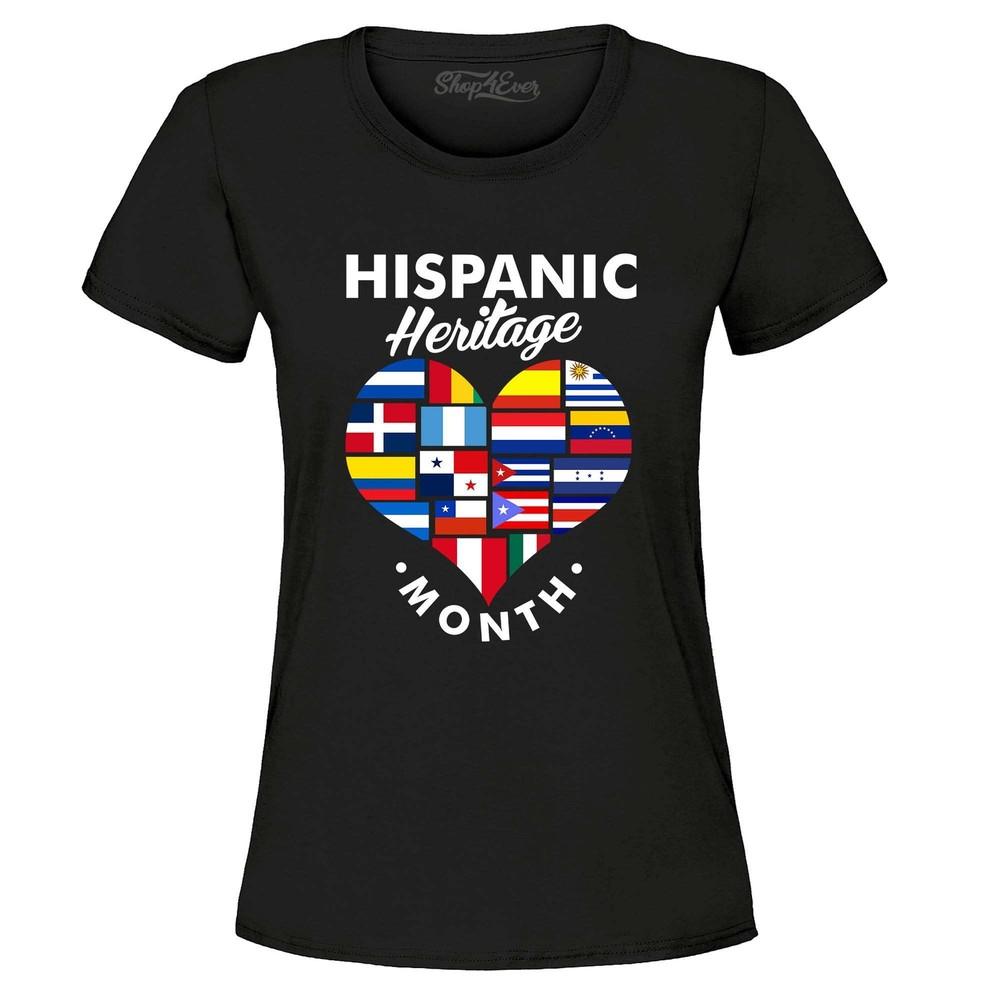 

Hispanic Heritage Month Flag Heart Women s T-Shirt Hispanic Shirts 3XL