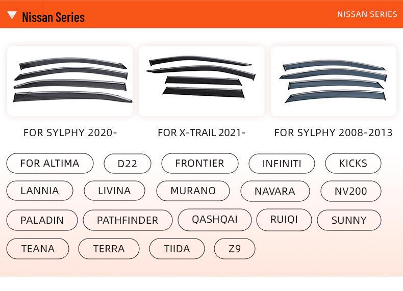 BYD Song Car Rain & Sun Visors - Injection Molded Window Shields for Exterior Modification