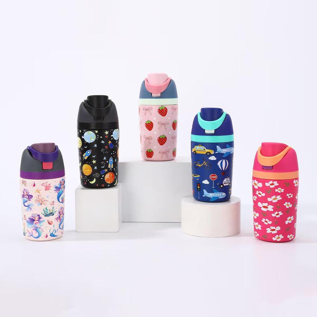 New Portable Children's Double-Layer Vacuum Insulated Thermos Cup - High Appearance, Handheld, for Outdoors