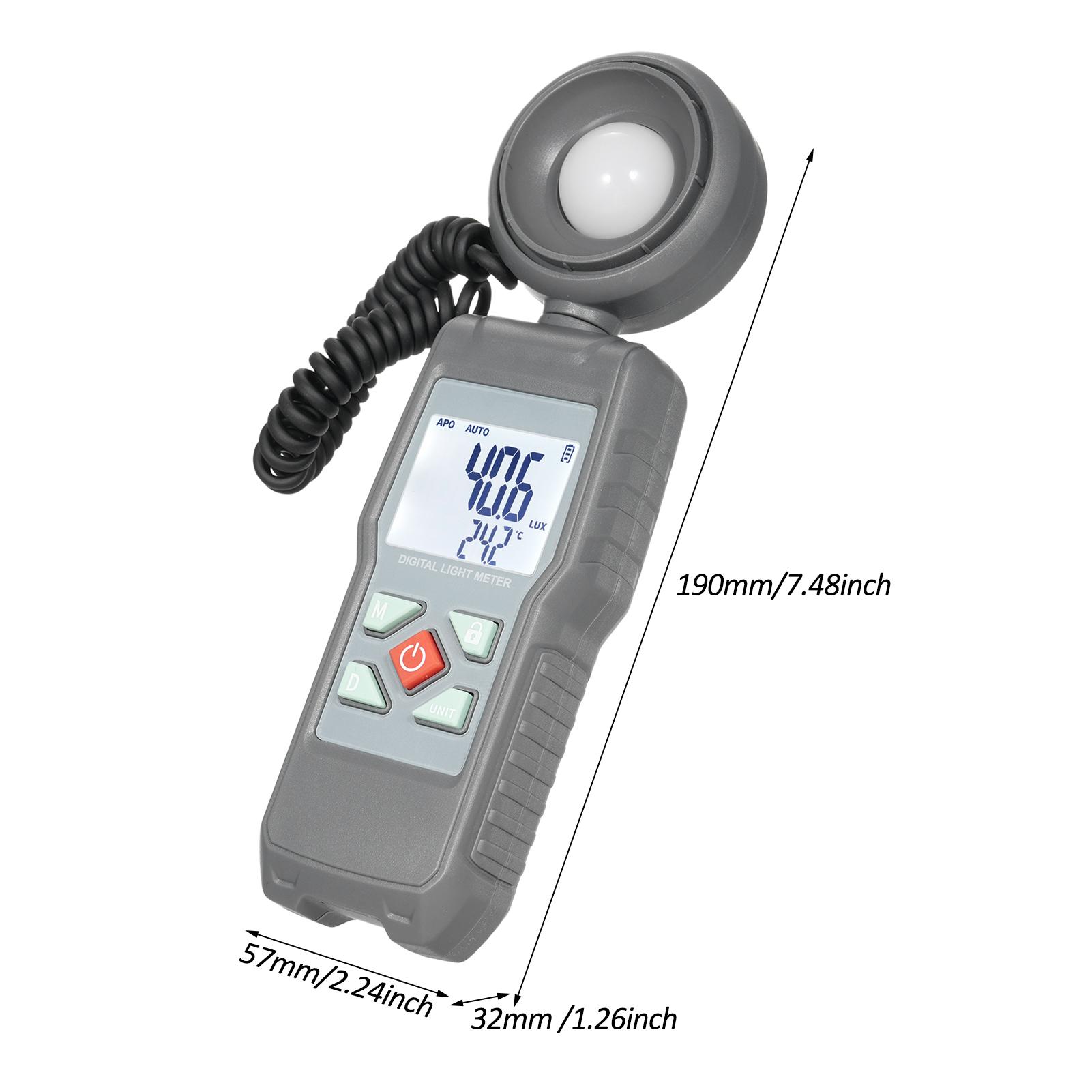 

Digital Light Meter, meter with 360 Rotatable Photosensitive Head, Wide Measuring Range up to 20000 LCD Backlight Display, for Home Laborato
